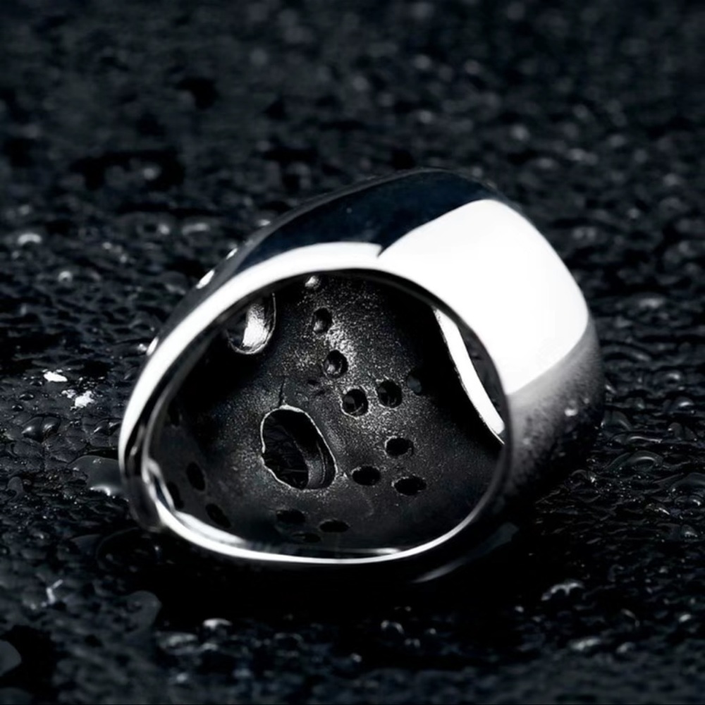 🔖 CLEARANCE 🔖 NWT👺 STAINLESS STEEL FRIDAY THE 13TH JASON HOCKEY MASK RING Mens 9 - Picture 5 of 9